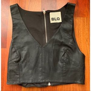 Urban Outfitters BLQ Leather crop tank